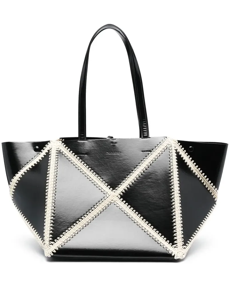 Nanushka Handtasche mit Ziernähten - Schwarz Schwarz