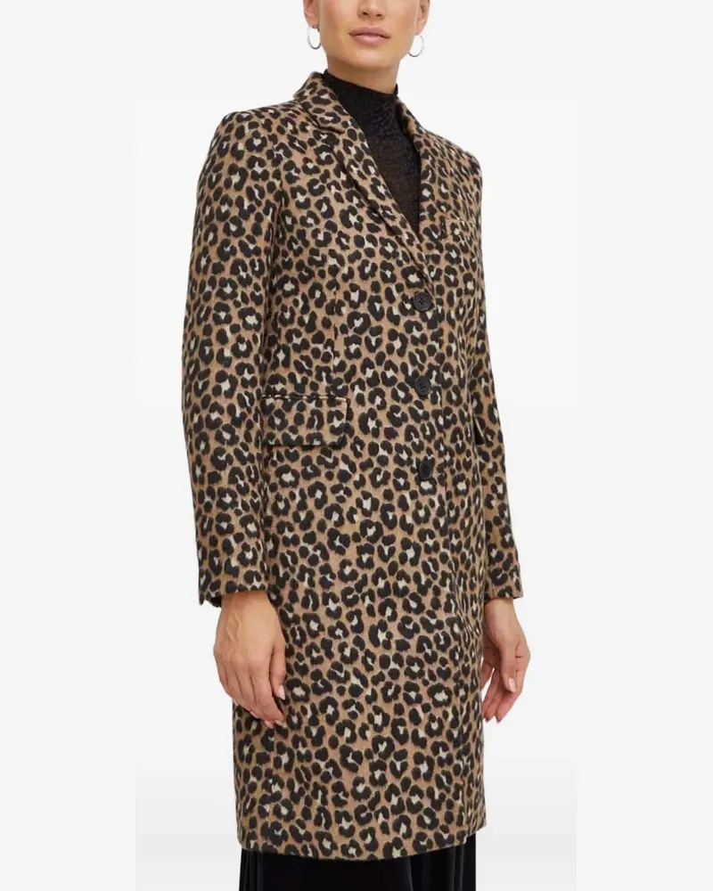 Michael Kors brushed leopard jacquard coat - Braun Braun