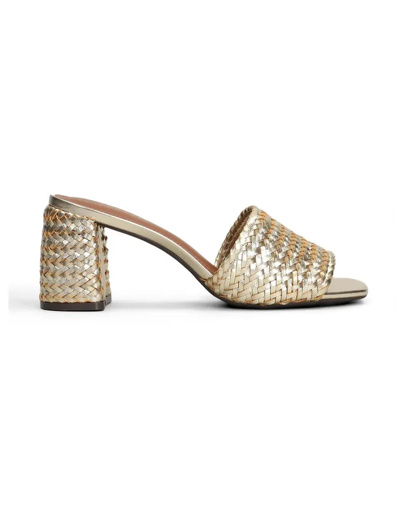 AREZZO woven block-heel sandals - Gold Gold