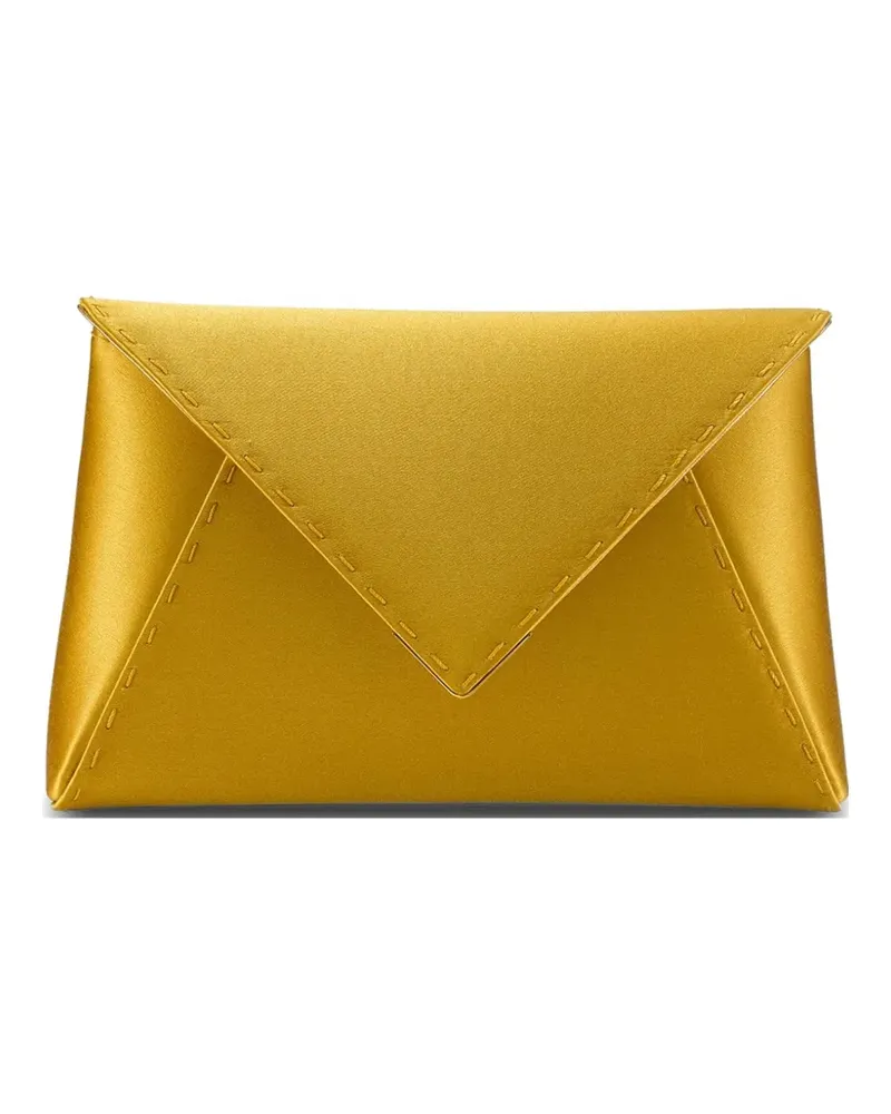 Tyler Ellis Kleine Lee Pouchet Clutch aus Satin - Gelb Gelb
