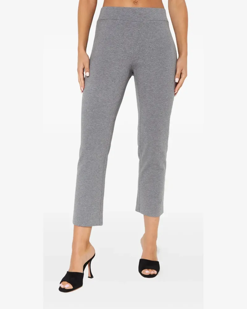 Norma Kamali mélange-effect cropped trousers - Grau Grau