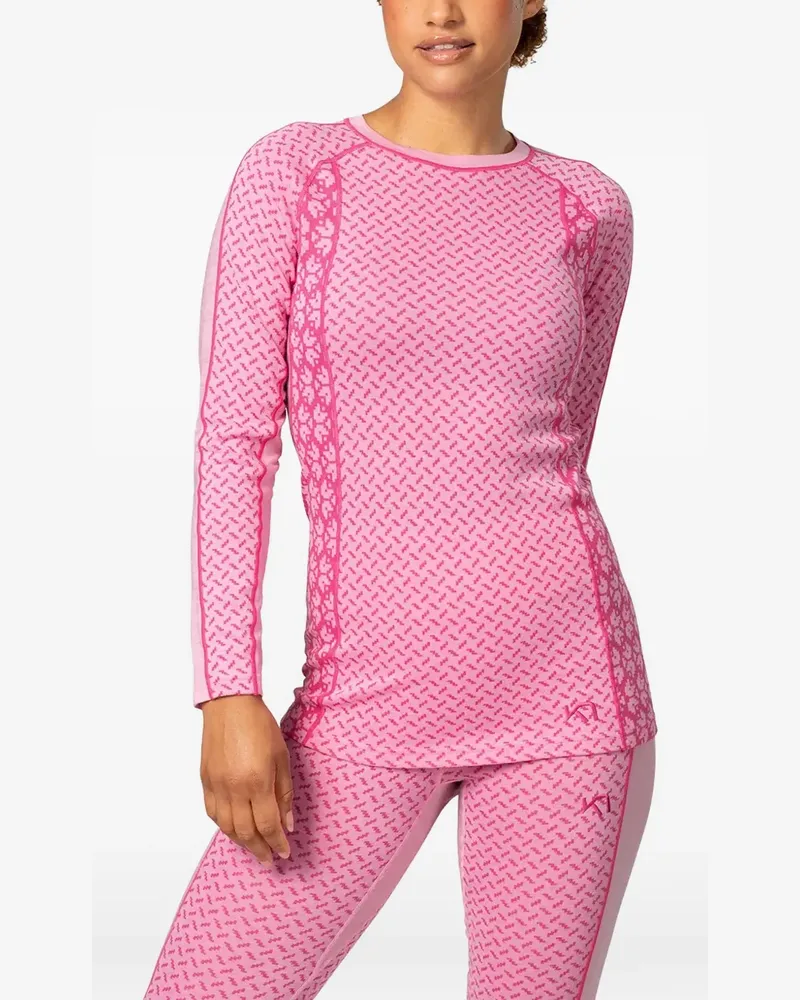 Kari Traa Lekker patterned long-sleeve T-shirt - Rosa Rosa