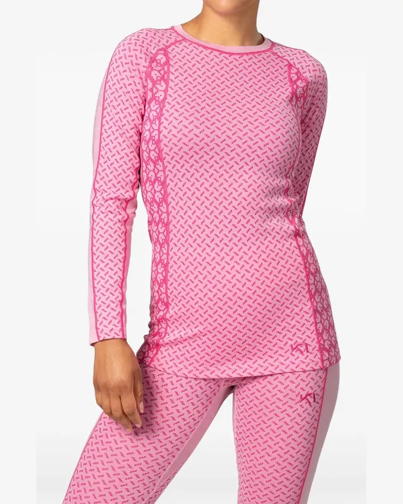 Kari Traa Gemustertes Lekker Langarmshirt - Rosa Rosa