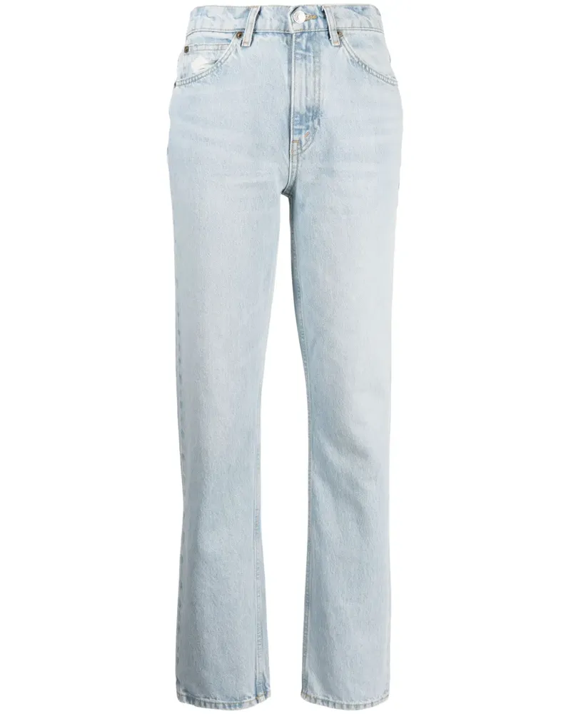 RE/DONE Straight-Leg-Jeans mit hohem Bund - Blau Blau
