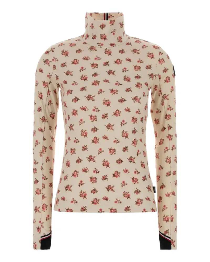Moncler floral-print high-neck base layer - Nude Nude