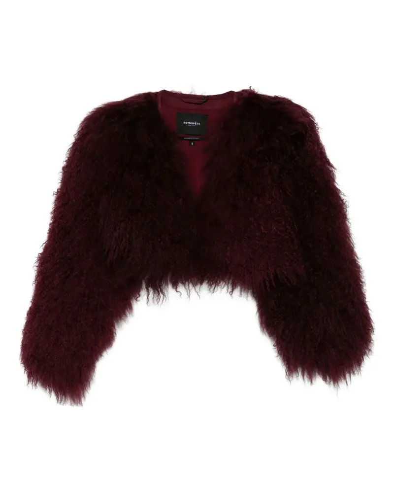 Retrofête Cropped-Jacke aus Faux Fur - Rot Rot