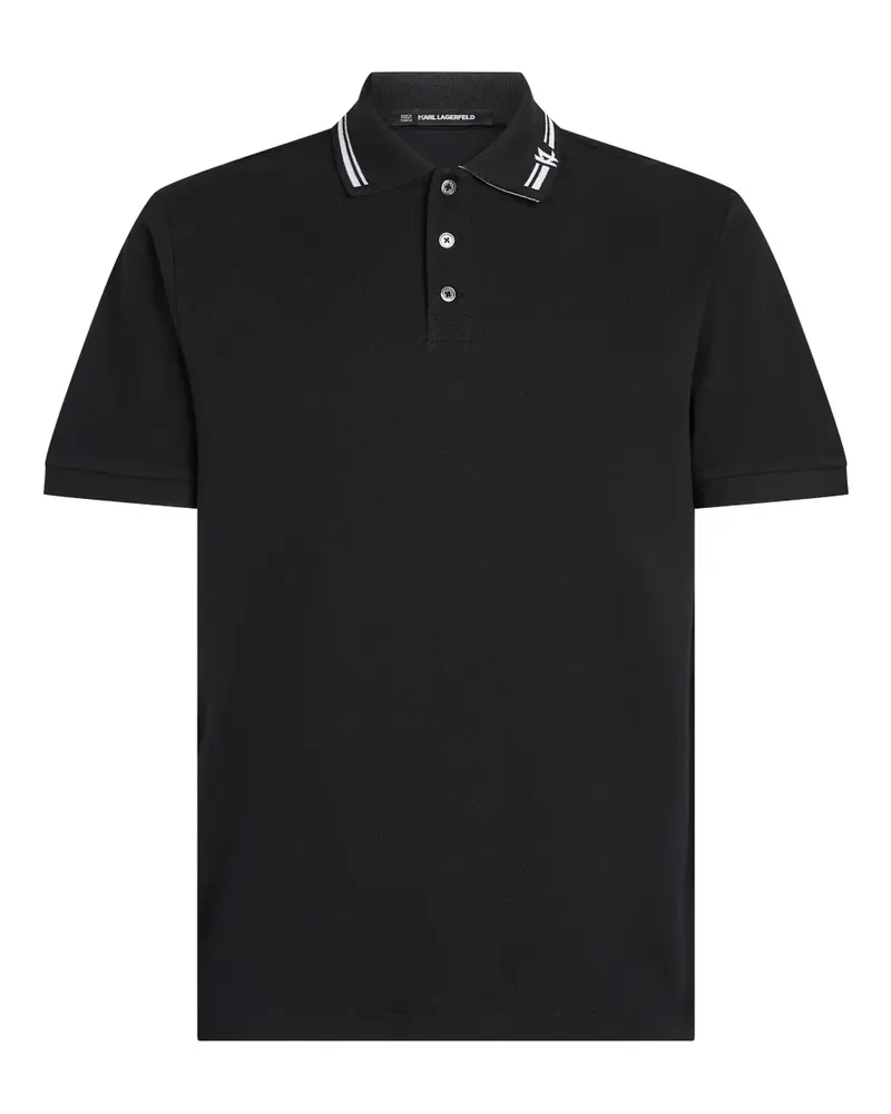 Karl Lagerfeld Poloshirt mit Kontrastdetails - Schwarz Schwarz