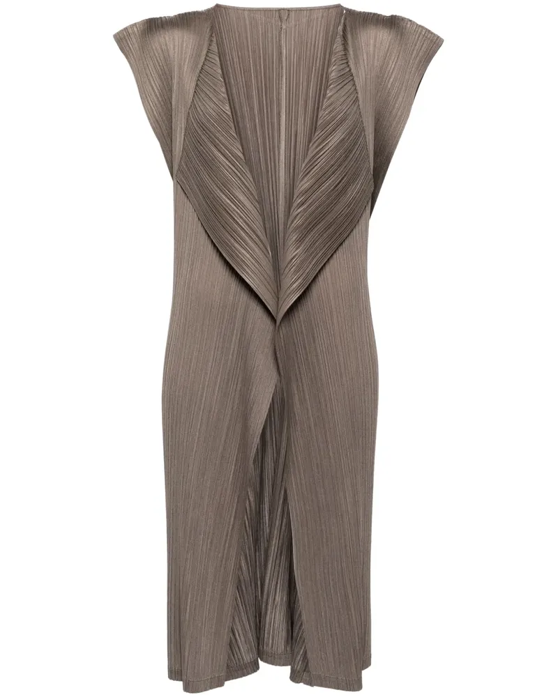 Issey Miyake Plissierter Cardigan aus Satin - Braun Braun
