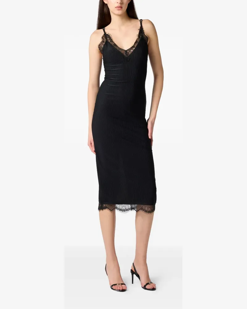Philipp Plein lace midi dress - Schwarz Schwarz