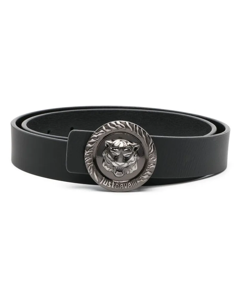 Just Cavalli Gürtel mit Tigerkopf-Schnalle - Schwarz Schwarz