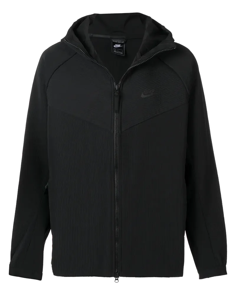 Nike Gerippte Kapuzenjacke - Schwarz Schwarz