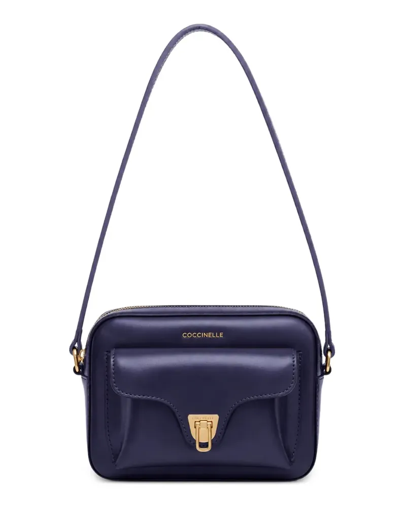 Coccinelle Schultertasche mit Logo-Print - Blau Blau