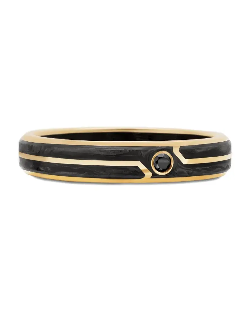 David Yurman 18kt Forged Carbon Gelbgoldring mit Diamant 4mm Gold