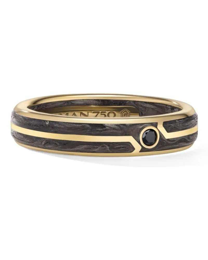 David Yurman 18kt Forged Carbon Gelbgoldring mit Diamant 4mm Gold