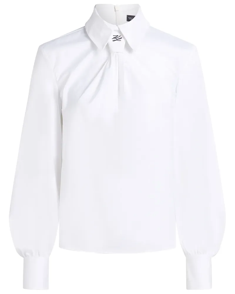 Karl Lagerfeld Bluse mit Schleife - Weiß Weiß