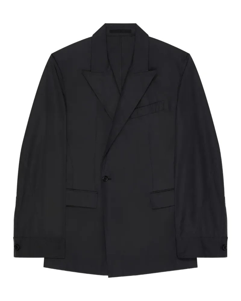 Givenchy Doppelreihige Couture Seam Jacke aus Popeline - Schwarz Schwarz