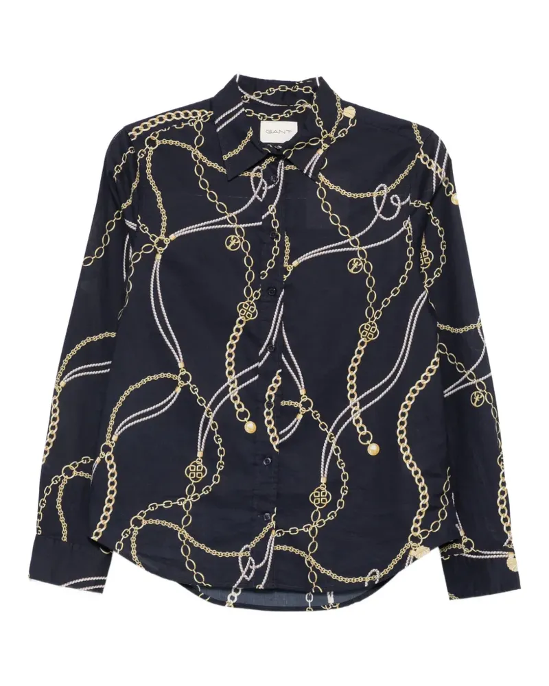 Gant chain-print long-sleeved shirt - Blau Blau