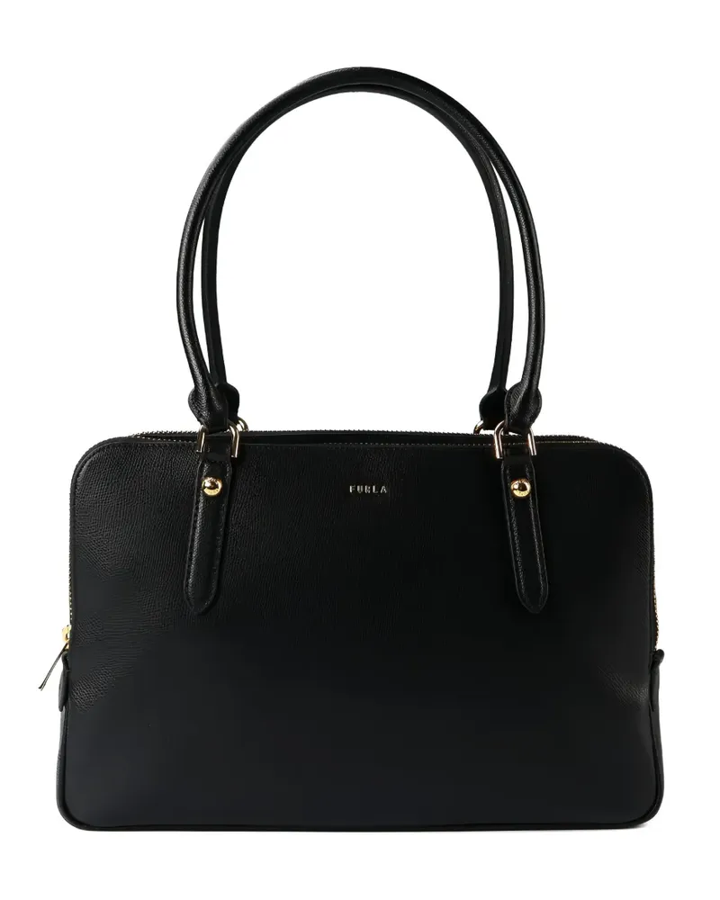 Furla large Giulia textured tote bag - Schwarz Schwarz