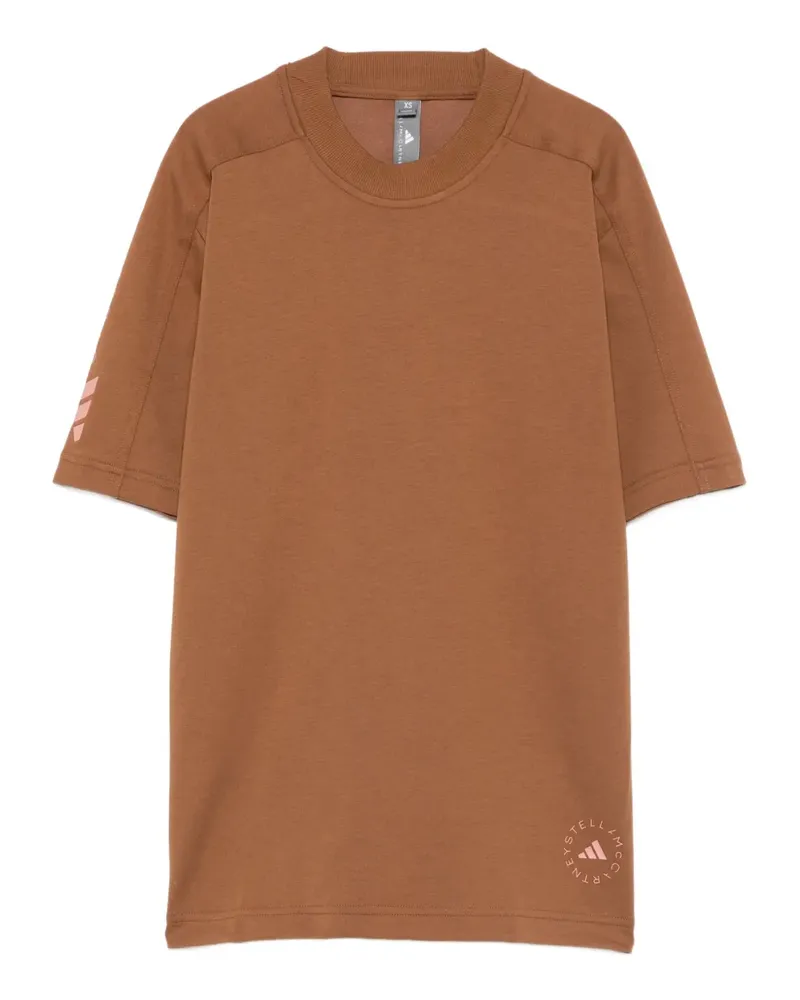 adidas Kurzärmeliges T-Shirt mit Logo-Print - Braun Braun