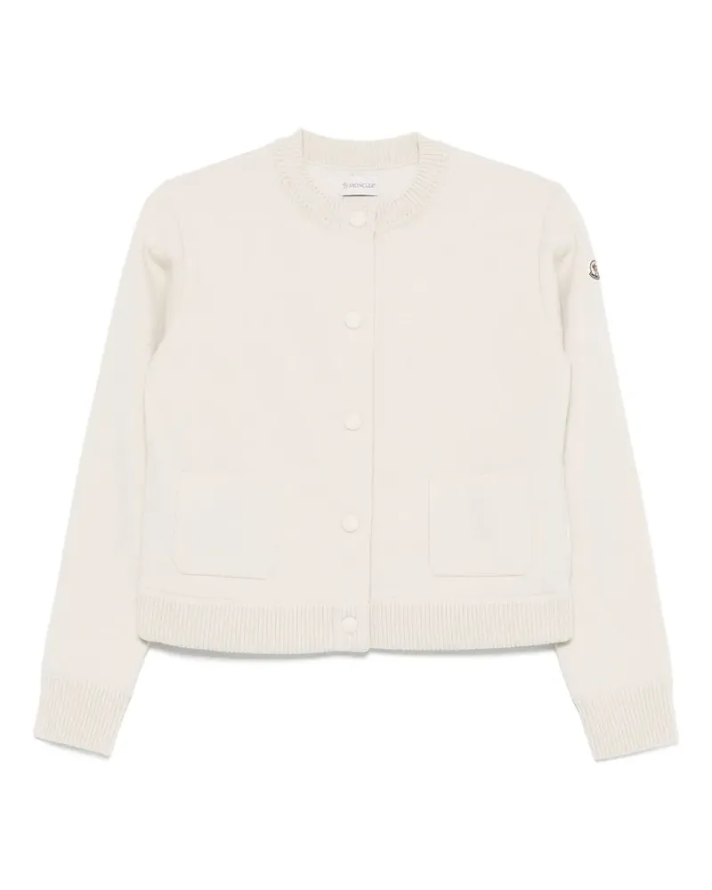 Moncler Cardigan mit Logo-Patch - Nude Nude