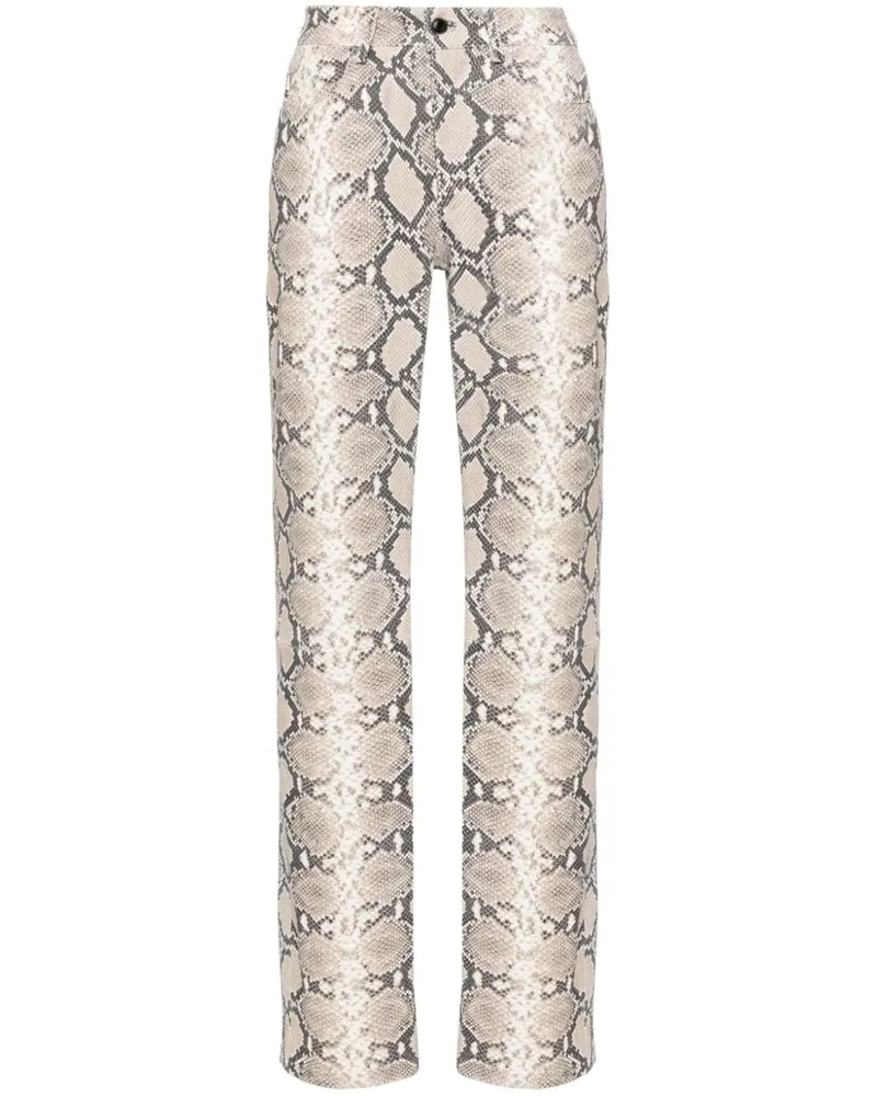 Marine Serre Hose mit Python-Print - Nude Nude