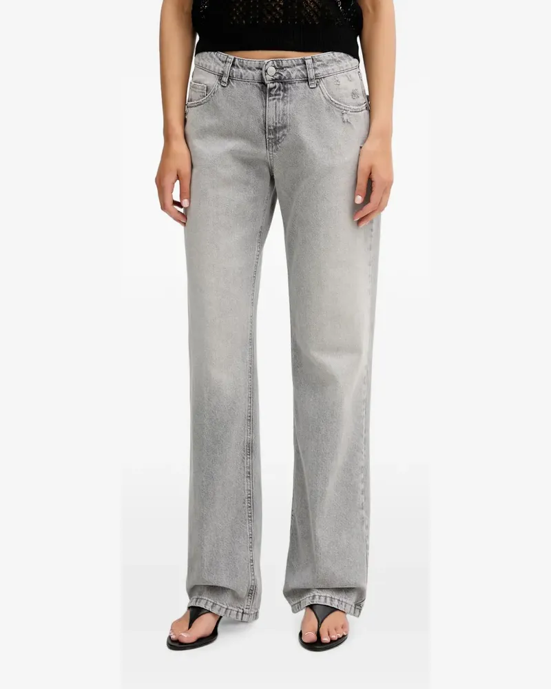 VICOLO distressed straight-leg jeans - Grau Grau