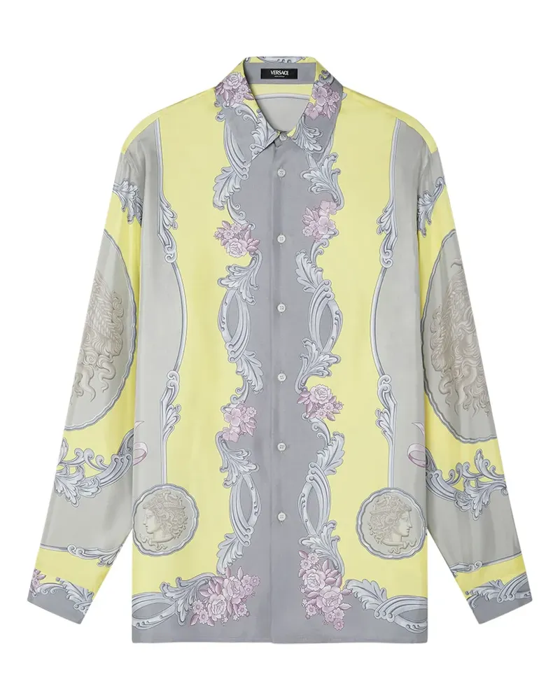Versace Hemd aus Seide - Grau Grau