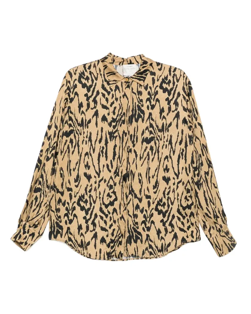 forte_forte Hemd mit Animal-Print - Nude Nude
