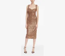 sequin midi dress - Gold