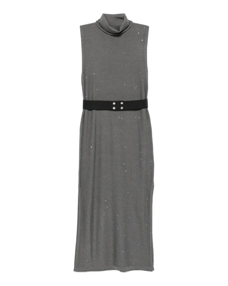Patrizia Pepe belted sequin-embellished dress - Grau Grau