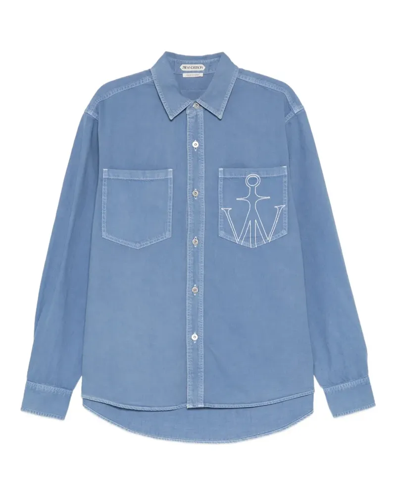 J.W.Anderson Anchor logo-embroidered shirt - Blau Blau
