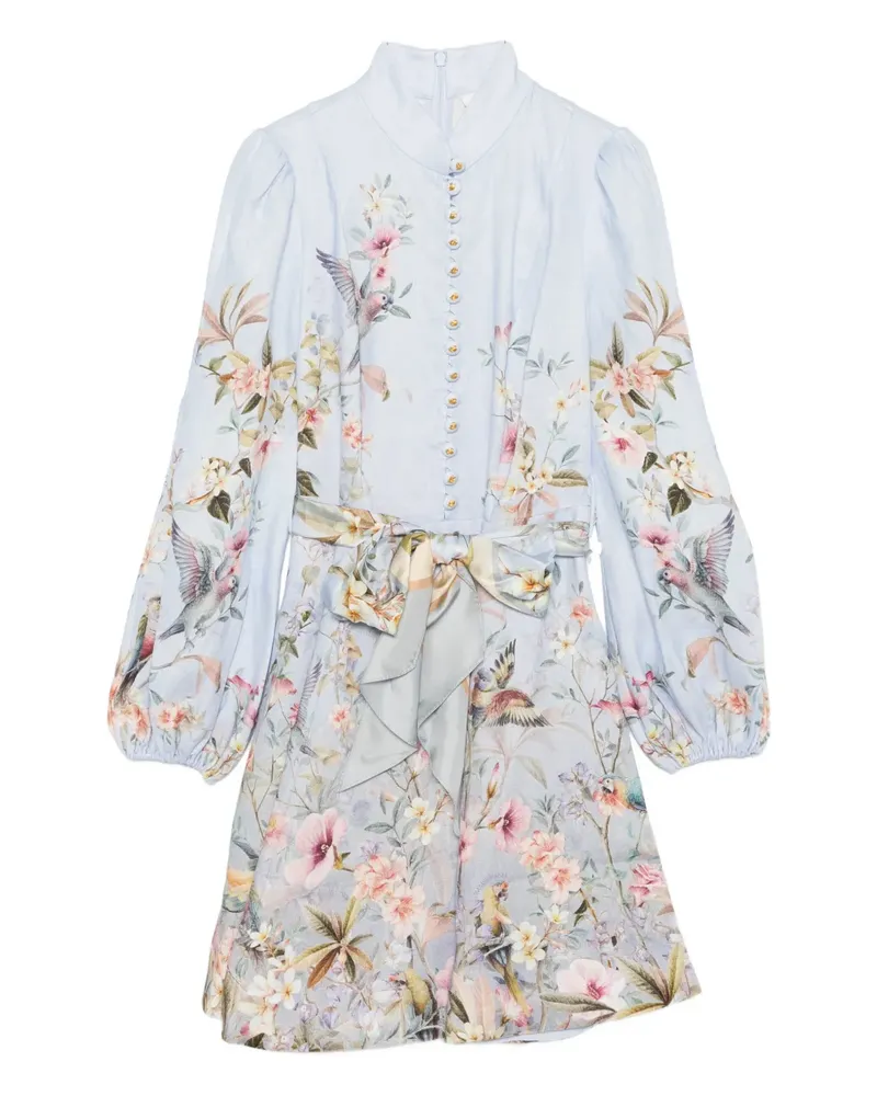 Zimmermann Rebellion button mini dress - Blau Blau