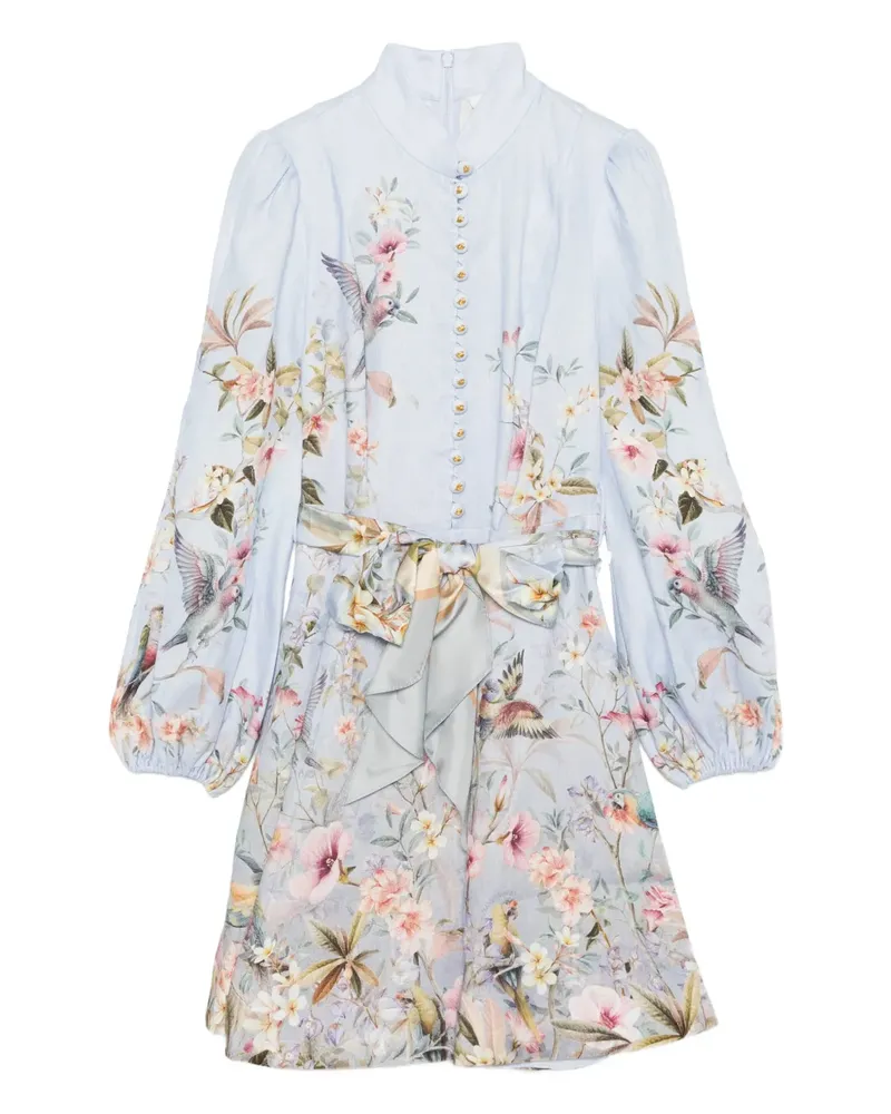 Zimmermann Rebellion button mini dress - Blau Blau