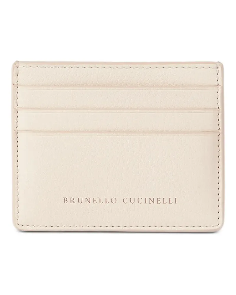 Brunello Cucinelli Kartenetui aus gekörntem Leder - Nude Nude