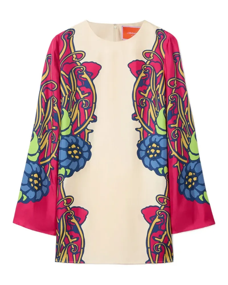 La DoubleJ Supreme Swing Minikleid mit Blumen-Print - Rosa Rosa