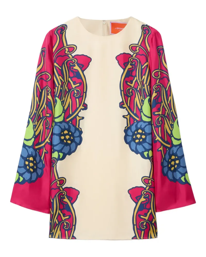 La DoubleJ Supreme Swing Minikleid mit Blumen-Print - Rosa Rosa