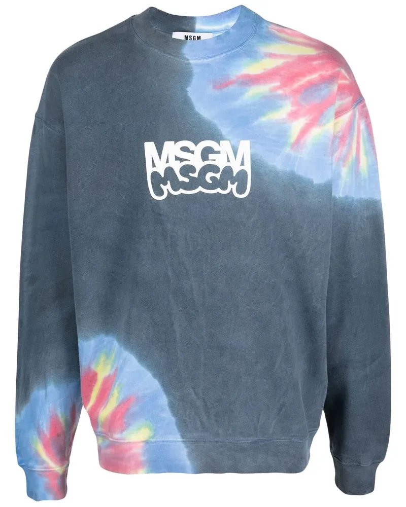 MSGM Sweatshirt mit Batikmuster - Blau Blau
