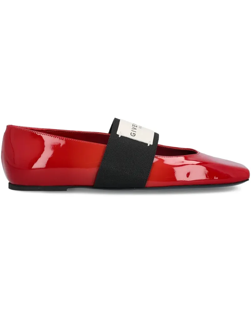 Givenchy Ballerinas mit Logo-Riemen - Rot Rot
