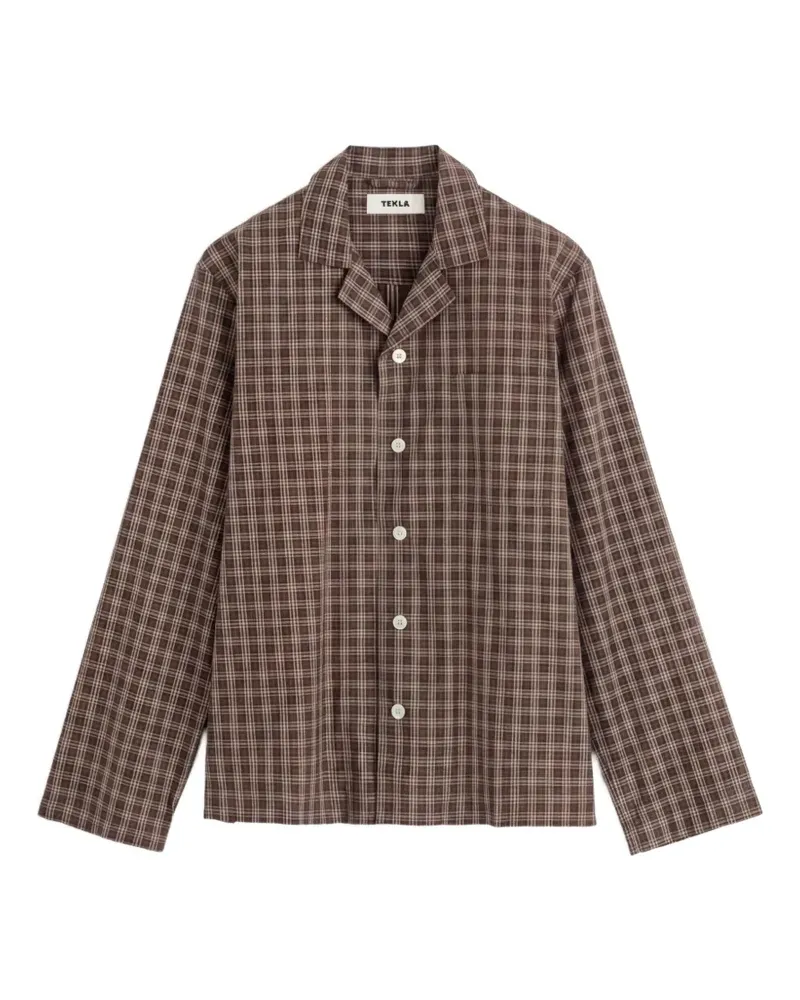 TEKLA Karierter Pyjama - Braun Braun