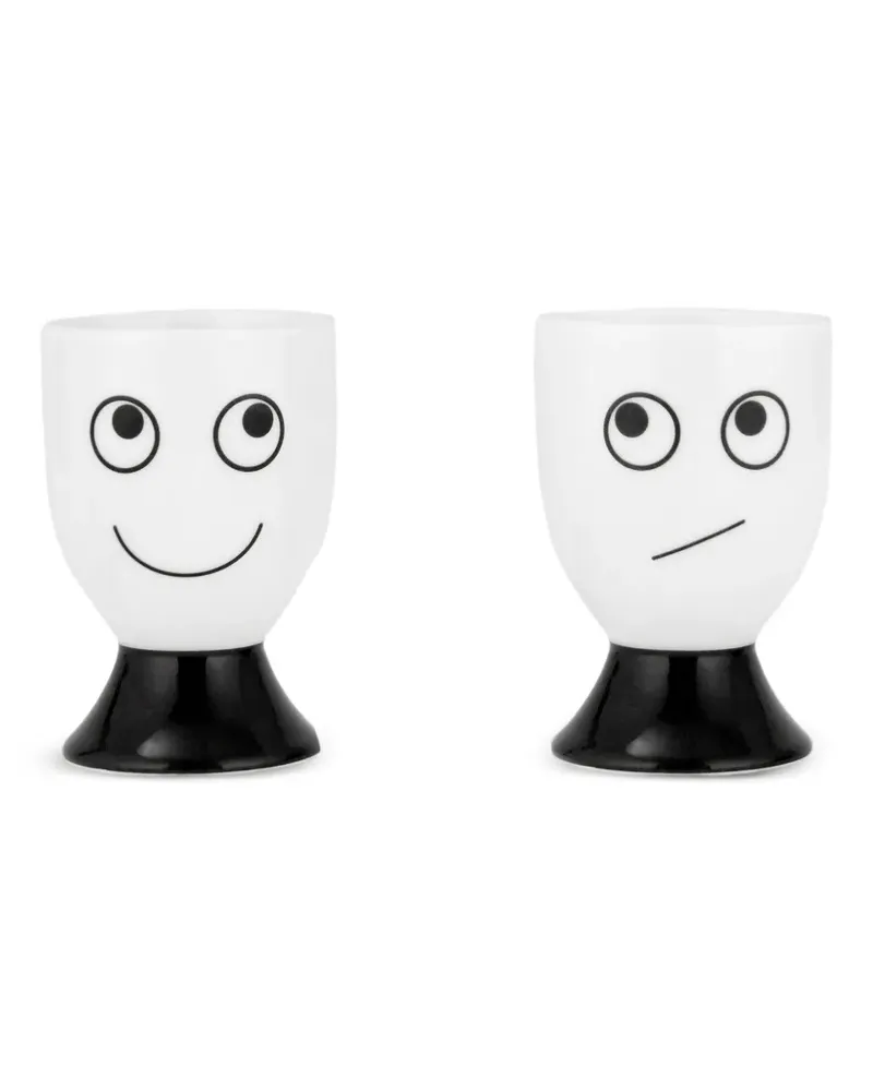 Anya Hindmarch Eyes Eierbecher-Set (5cm x 6,5cm x 4cm) - Weiß Weiß