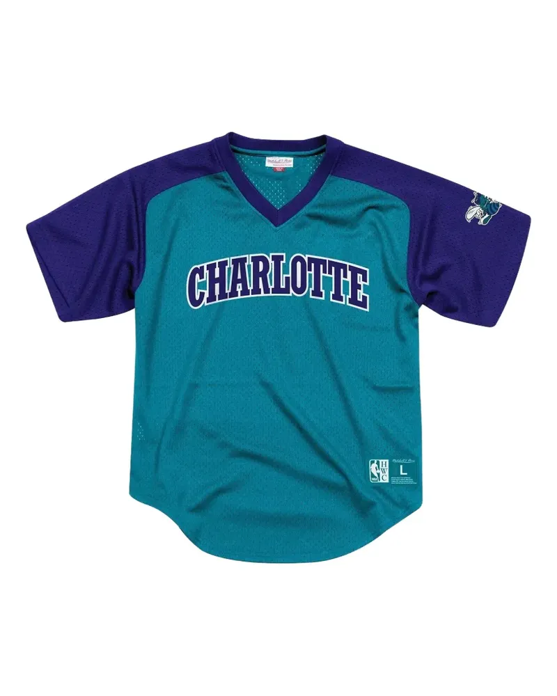 Mitchell & Ness NBA Final Seconds Charlotte Hornets T-Shirt mit V-Ausschnitt - Grün Grün