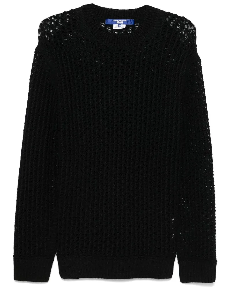 Junya Watanabe Pullover mit Lochstrickmuster - Schwarz Schwarz