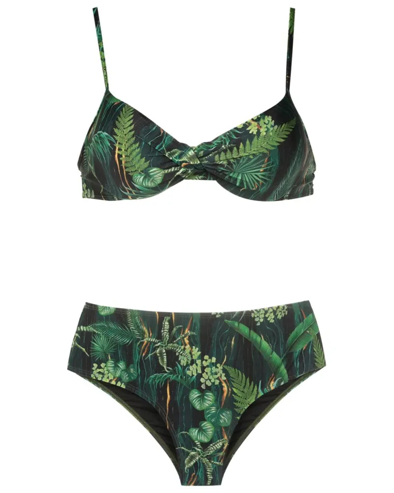 Lygia & Nanny Veronica Bikini mit Blatt-Print - Grün Grün