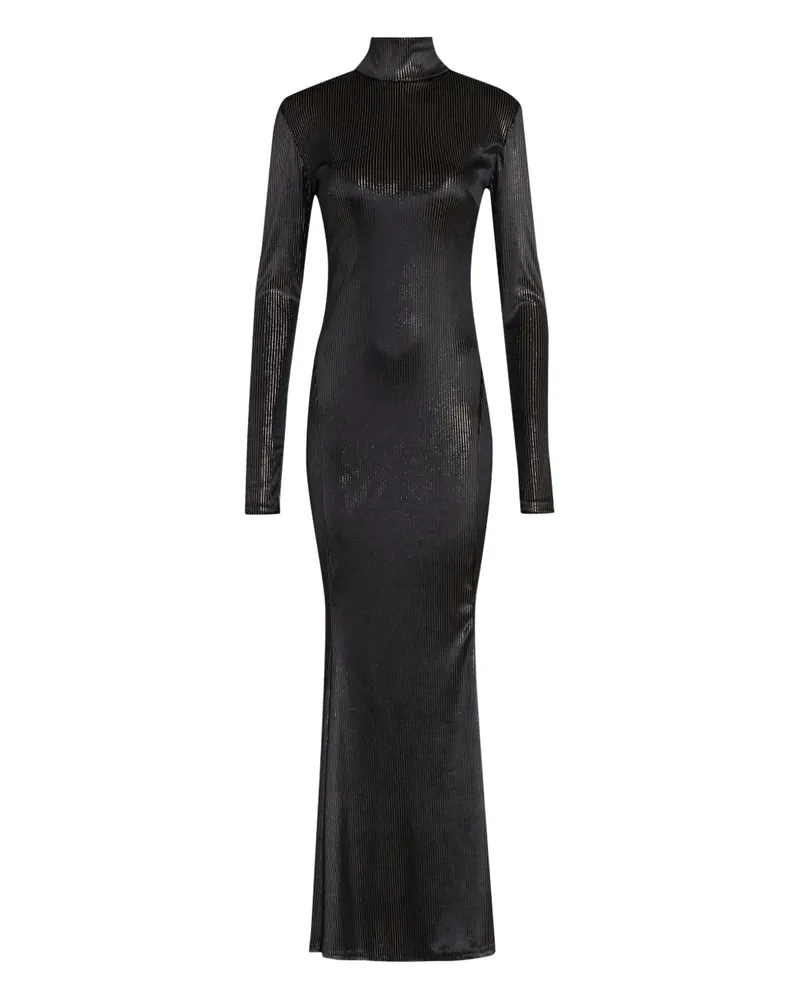 Amir Slama x Astrid gestreiftes Maxikleid - Schwarz Schwarz