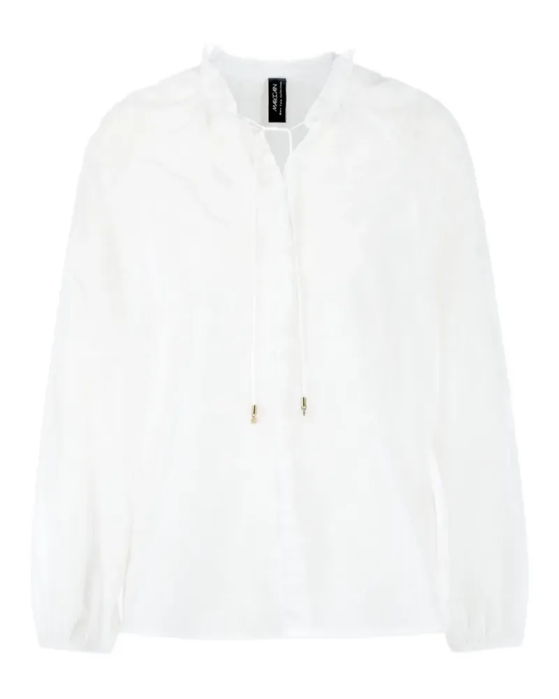 Marc Cain ruffled tie-fastening blouse - Weiß Weiß