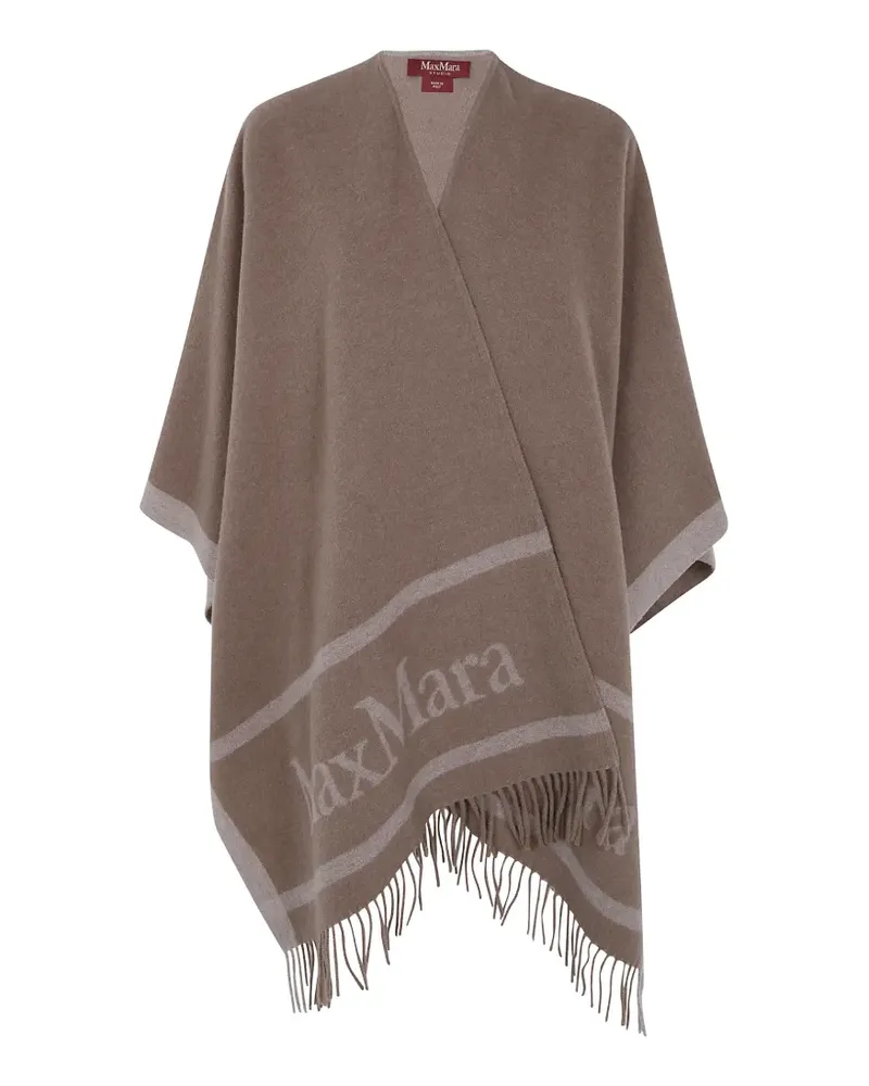 Max Mara Cape mit Fransen - Braun Braun
