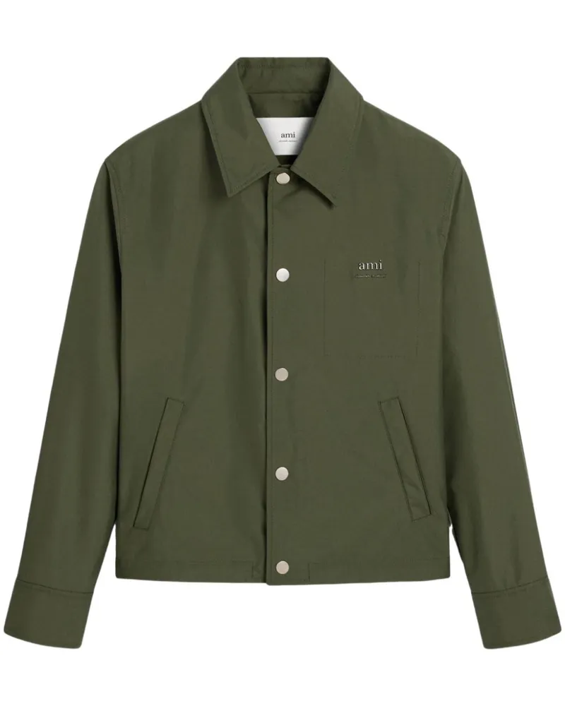 AMI Paris Jacke mit Logo-Applikation - Grün Grün
