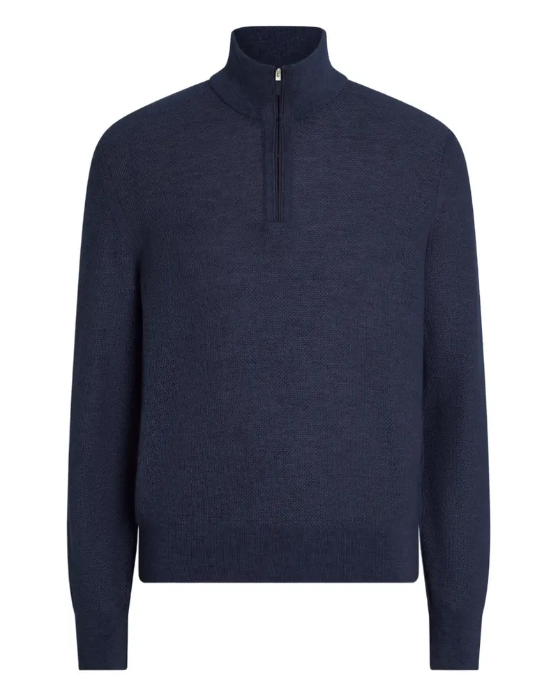 Ermenegildo Zegna Kaschmirpullover mit Stehkragen - Blau Blau