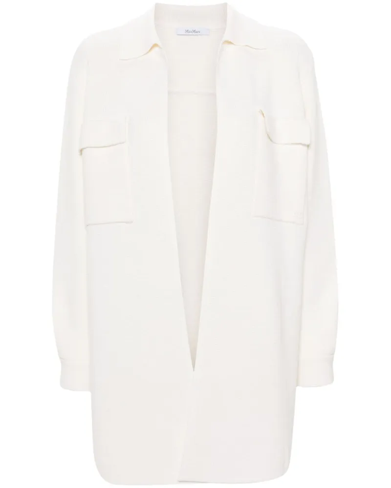 Max Mara Chaqueta Bu Cardigan aus Schurwolle - Weiß Weiß