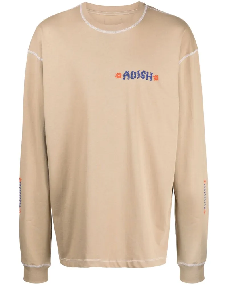 ADISH Tatreez T-Shirt mit Logo-Stickerei - Braun Braun
